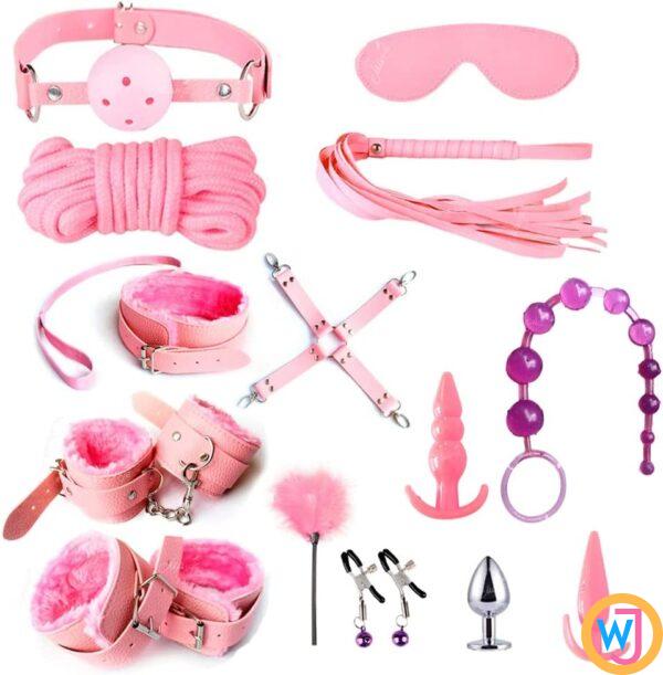 14 Pieces Bondage Restrain Kit -Pink