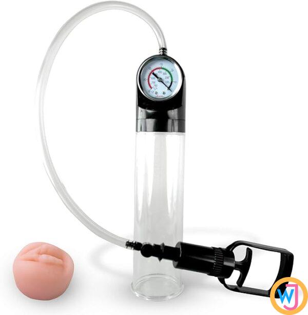 2 In 1 Penis Enlarge Pump with Pussy Sleeve Powerful Vacuum Pressure Gauge
