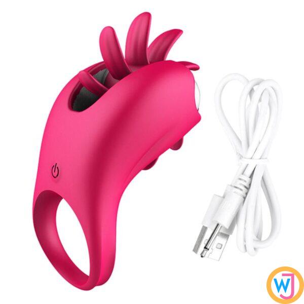 Penis Ring 2 In 1 Vibrating Tongue Licking USB Charging