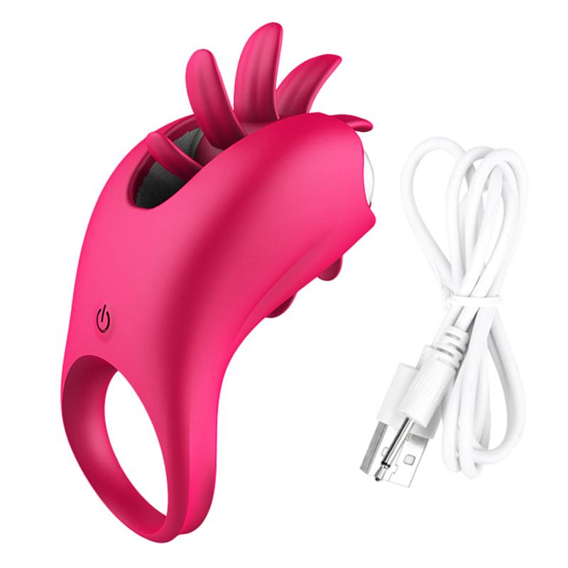 Penis Ring - Penis Ring 2 In 1 Vibrating Tongue Licking USB Charging 2 Penis Ring 2 In 1 Vibrating Tongue Licking USB Charging
