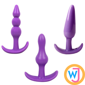 Combo Anal Butt Plug - 3 Piece Combo Anal Butt Plug -Purple 2 3 Piece Combo Anal Butt Plug -Purple