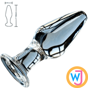 4 Inches Semi-Pointed Crystal Glass Butt Plug For Unisex