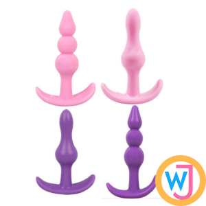 4 Pieces Combo Anal Butt Plug Pink and Blue