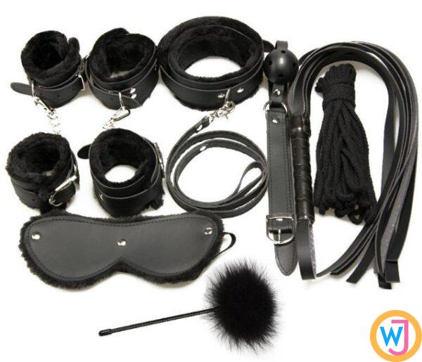 8 In 1 Combo BDSM Bondage Restraint Kit Black
