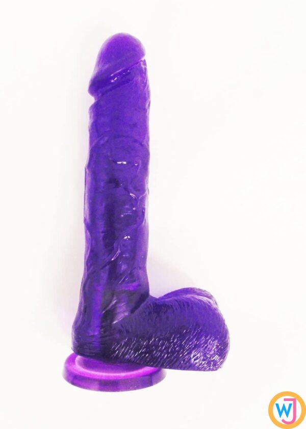 8.5 Inch Jelly Purple Penis Dildo with Suction Cup