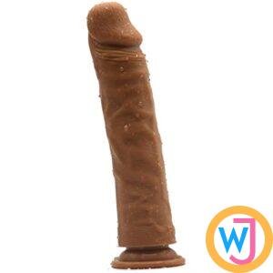 9.5 Inch Big FAAK Premium Liquid Silicone Dual Density Dildo | Choco Brown
