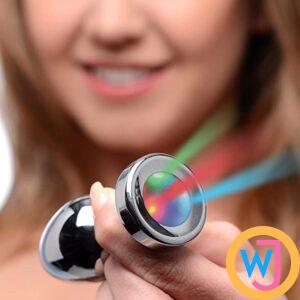 A Sparks Light Up Rainbow LED Aluminum Anal Plug India -Small