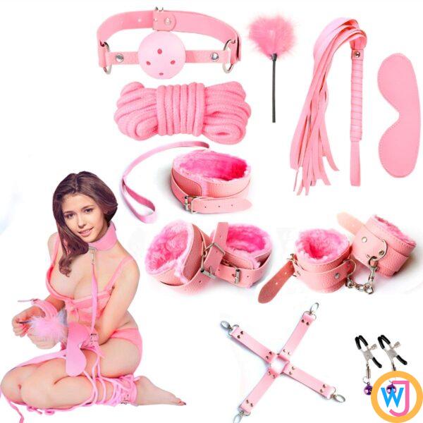 BDSM Bondage Kit Adulttoys India 10 Pieces Pink