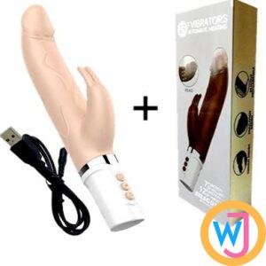 Automatic Up Down Telescopic Stretching Heating Vibrating Thrusting and rotating Dildo