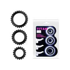 Baile Titan Cock Ring Black 3Pcs Set