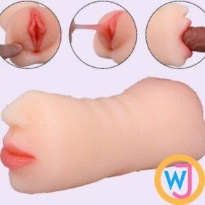 Beginners Male Masturbator 2 in 1 Pocket Pussy Realistic Mouth Vagina