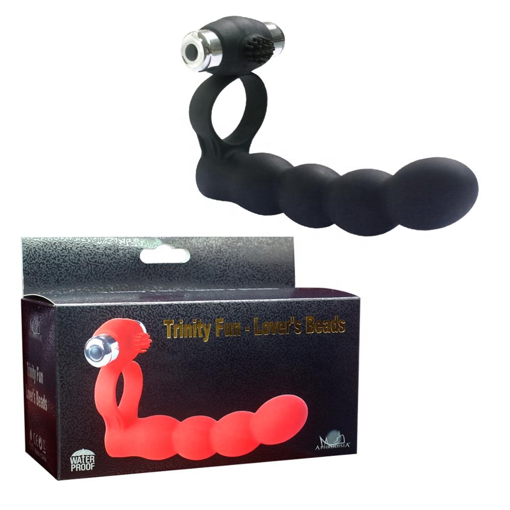 Trinity fun Cock Ring - Black Trinity fun Cock Ring Lover's beads 2 Black Trinity fun Cock Ring Lover's beads