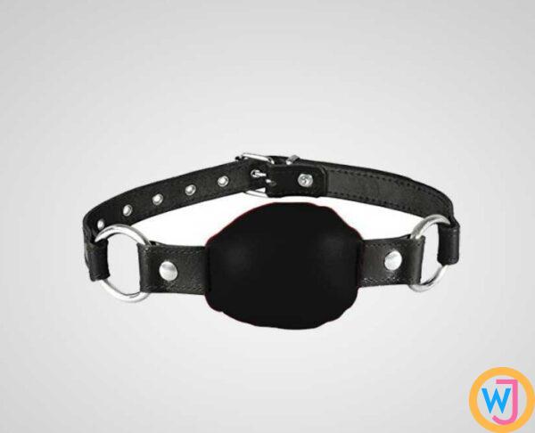 Black Leather Mouth Gag For Couple