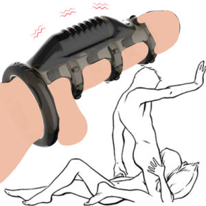 Penis Massager Ring Black Vibrating Stimulator