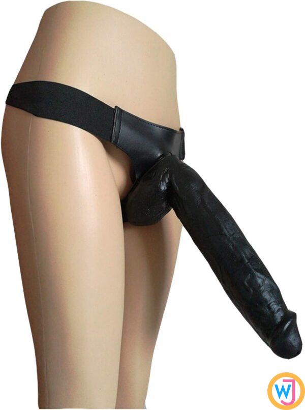 Black Strap On Big Penis Cock 12 inchx2.36 inch Lesbian Sex Toys(No Hole)