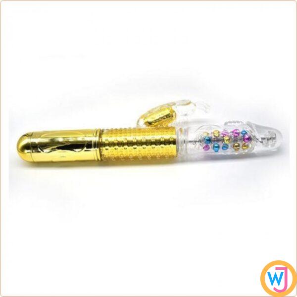 Butterfly Clitoral Jack Dildo Vibrator | Golden