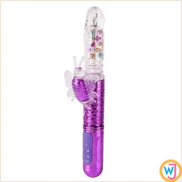 Butterfly Clitoral Jack Dildo Vibrator | Purple