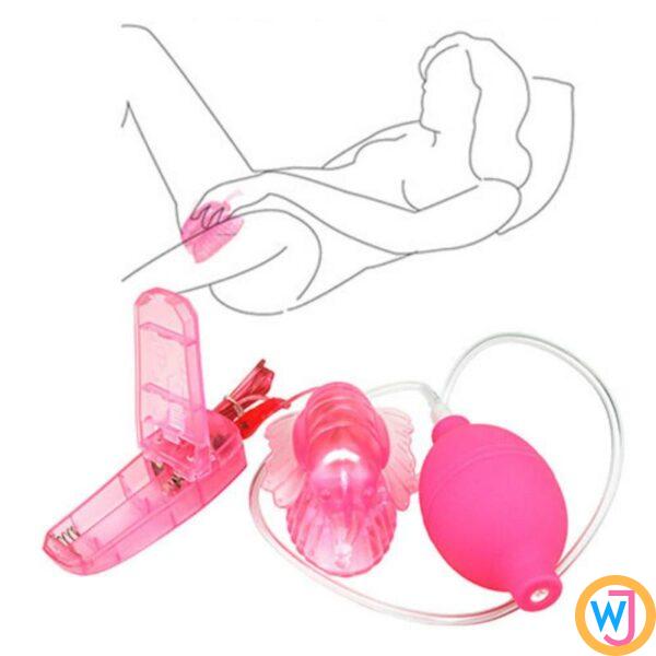 Butterfly Clitoral Pump Multi Speed Vibration Perfect Hand Pump Tantalizing Ticklers