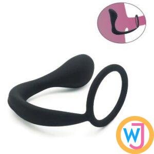 C-ring Prostate Massager - Climax Silicone Anal Plug with C-ring Prostate Massager 2 Climax Silicone Anal Plug with C-ring Prostate Massager