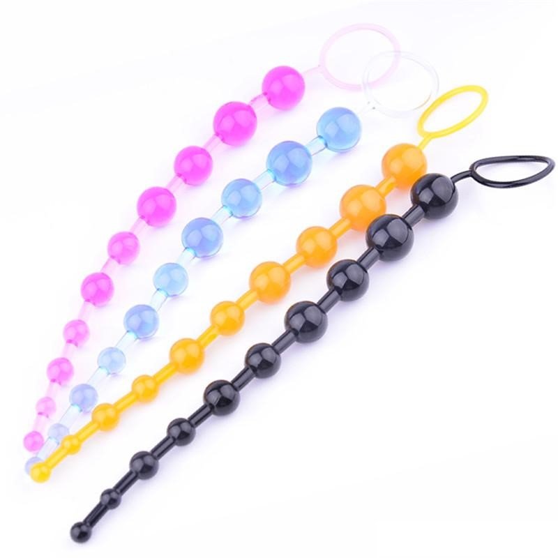 Long Anal Beads - Combo Pack 4 Color Pink Blue Yellow Black Long Anal Beads / 1 Set 1 Combo Pack 4 Color Pink Blue Yellow Black Long Anal Beads / 1 Set