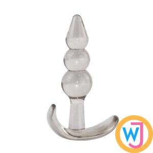 Crystal Clear 3 Beads Female Male Gay Sex Butt Anal G Spot Massager Butt Plug