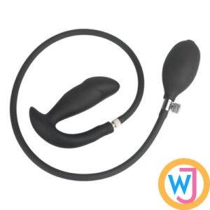 Double layer liquid silicone Black Inflatable anal plug Premium Quality