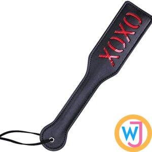 Faux Leather XOXO Spanking Paddle - Black