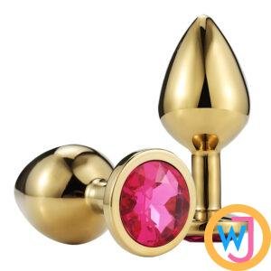 Golden Butt Plug Anal Sex toys with Jewel Golden Large Size