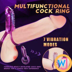 Multi Functional Penis Vibrating Ring Purple