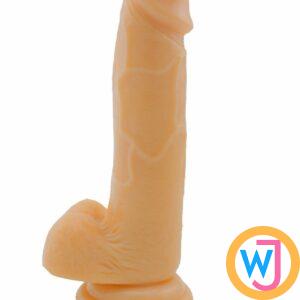 Natural Dildo Penis w/Balls Silicone Suction