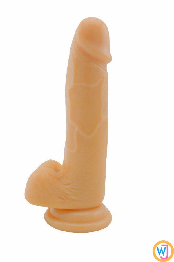 Natural Dildo Penis w/Balls Silicone Suction
