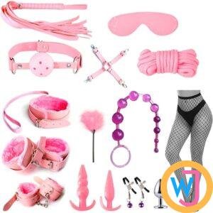 BDSM Combo Set - Pink 15 Pieces BDSM Combo Set 2 Pink 15 Pieces BDSM Combo Set