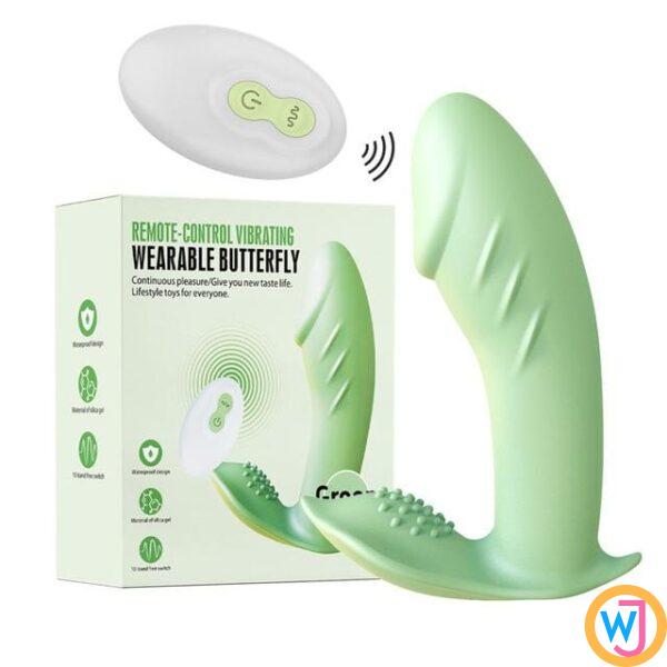 Remote Control Vibrating Wearable Butterfly Panties Dildo For Women