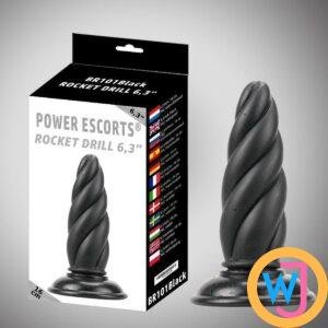 Spiral Anal Butt Plug Mega Size -Black