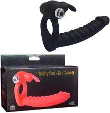 Cock Ring Dildo - Cock Ring Dildo Trinity Fun Evil Teaser Black Vibrating Double Penetration 2 Cock Ring Dildo Trinity Fun Evil Teaser Black Vibrating Double Penetration