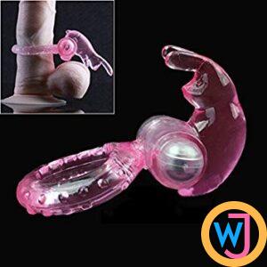 Clitoris Tickler Vibrating Pink Rabbit Cock Ring